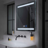 LED Spiegel Quadratisch | Touch-Schalter | Anti-Beschlag-Funktion | Kaltweißes Licht - Reyze Seria Salono Model 4
